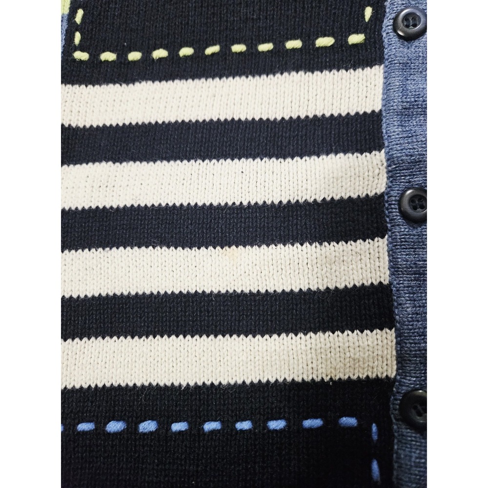 Liz Claiborne Crazy Horse Sweater Womans Size 2 Blue Red Striped Pullover - Picture 3 of 5